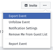 Image showing the location of the export option on Facebook
